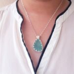 Aqua Sea Glass Necklace Special Setting - Queen Collection