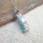Aqua Sea Glass Necklace Special Setting - Queen Collection