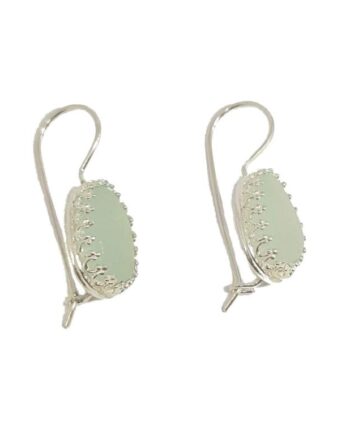 Seafoam Sea Glass and Sterling Silver Earrings