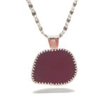 Dark red sea glass necklace