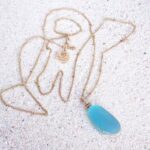Aqua Nugget Sea Glass - Gold