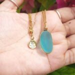 Aqua Nugget Sea Glass - Gold