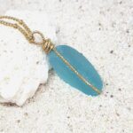 Aqua Nugget Sea Glass - Gold