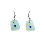 Light Aqua Sea Glass and Stainless Steel Earrings