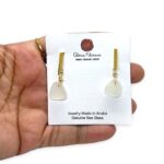 White Sea Glass and Stainless Steel Earrings