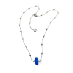 Single Cornflower Blue Sea Glass Necklace