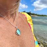 Aqua Sea Glass Necklace - Caviar Collection