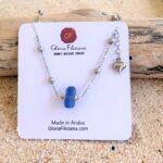 Single Cornflower Blue Sea Glass Necklace