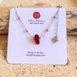 Single Red Sea Glass Necklace