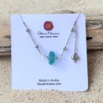Single Aqua Sea Glass Necklace