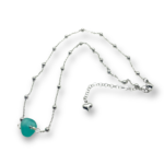 Single Aqua Sea Glass Necklace