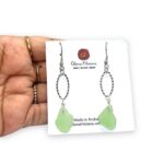Seafoam Green Sea Glass and Stainless Steel Earrings