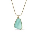 Aqua sea glass necklace