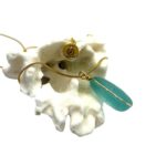 Light Aqua Nugget Sea Glass Necklace - Gold