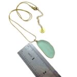 Light Aqua Nugget Sea Glass Necklace - Gold