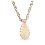 White Sea Glass Necklace Special Setting - Queen Collection