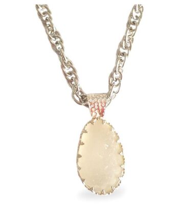 White Sea Glass Necklace Special Setting - Queen Collection