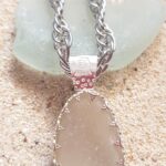 White Sea Glass Necklace Special Setting - Queen Collection