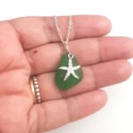 Green Sea Glass with Starfish Necklace