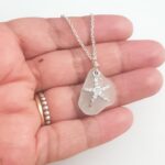 White Sea Glass with Starfish Necklace