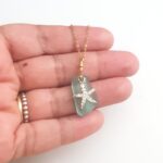 Aqua Sea Glass with Starfish Necklace