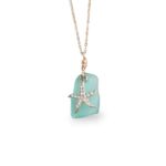 Aqua Sea Glass with Starfish Necklace