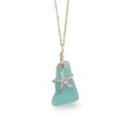 Aqua Sea Glass with Starfish Necklace