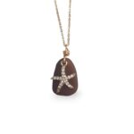 Brown Sea Glass with Starfish Necklace