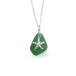Green Sea Glass with Starfish Necklace