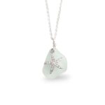 White Sea Glass with Starfish Necklace