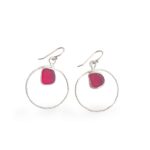 Red sea glass earrings