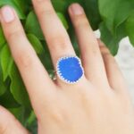 Blue Sea Glass Ring - Size 9.5 - Queen Collection
