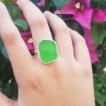 Green Sea Glass Ring - Size 8 - Queen Collection