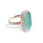 Aqua Sea Glass Ring - Size 9 - Queen Collection