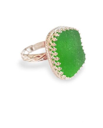 green sea glass ring