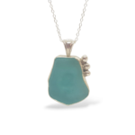 Aqua Sea Glass Necklace - Caviar Collection