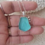 Aqua Sea Glass Necklace - Caviar Collection