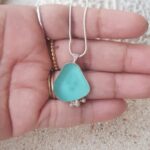 Aqua Sea Glass Necklace - Caviar Collection