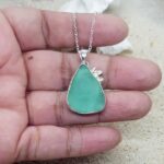 Aqua Sea Glass Necklace - Caviar Collection