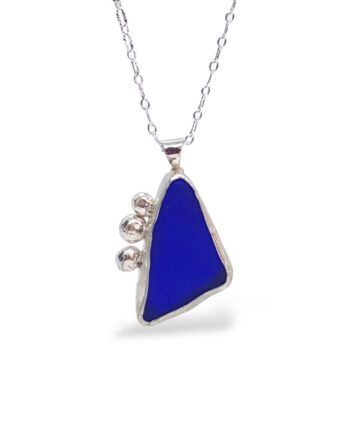 Blue Sea Glass Necklace - Caviar Collection