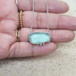 Aqua Sea Glass Necklace - Caviar Collection