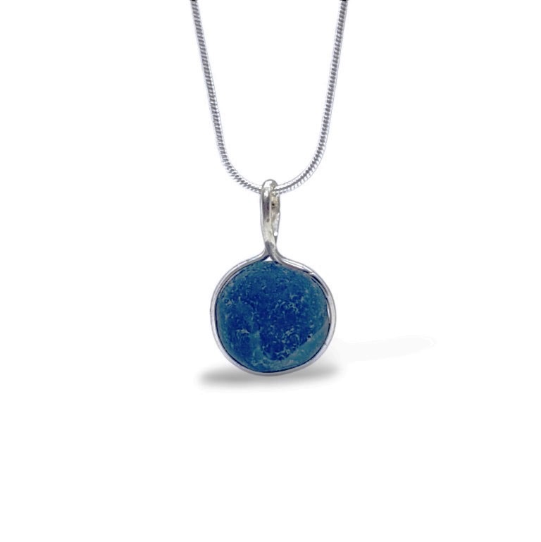 Blue Sea Glass Marble Necklace Kiniki Collection Gloria Filiciana