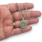 Light  Aqua Sea Glass Marble Necklace - Kiniki Collection