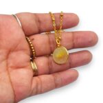 Yellow Sea Glass Marble Necklace - Kiniki Collection