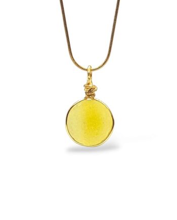 Yellow Sea Glass Marble Necklace - Kiniki Collection