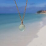 Seafoam Sea Glass Marble Necklace - Kiniki Collection