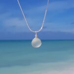 White Sea Glass Marble Necklace - Kiniki Collection