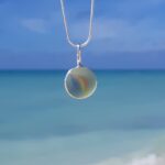 Light Blue Sea Glass Marble Necklace - Kiniki Collection