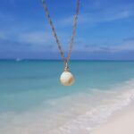 Milk white and Yellow Sea Glass Marble Necklace - Kiniki Collection
