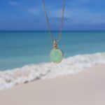 Seafoam Sea Glass Marble Necklace - Kiniki Collection